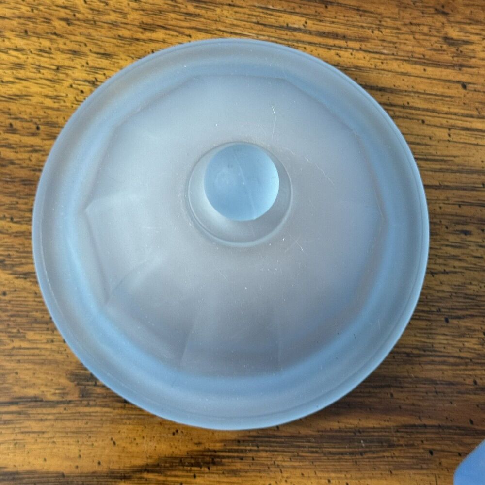 Vintage Indiana Glass Blue Satin Frosted Panel Apothecary Ginger Jar w/‎ Lid - Picture 6 of 15